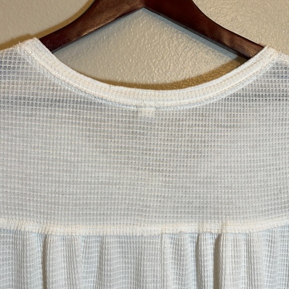 Free People We The Free White Waffle Shirt - Picture 7 of 10